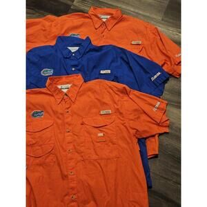 Lot of (3) Columbia PFG Men Florida Gators Vented Fishing Shirts XL Cotton